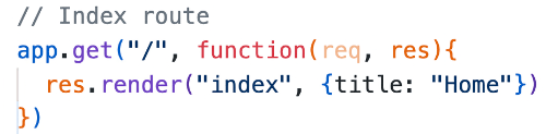 server.js code for the index route